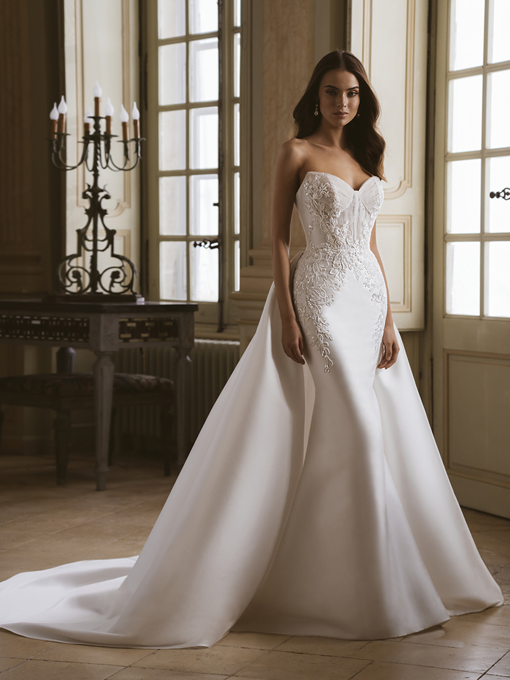 Elegant Steel Grey Ruched A Line Gala Dress